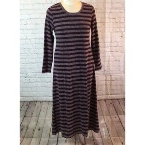 NWT Belle Maison Maxi Dress Long Striped Sweater Long Sleeve large